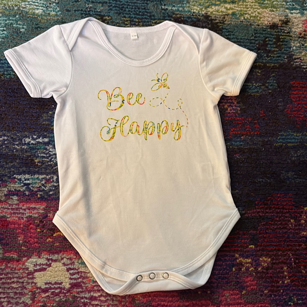 Bee Happy Short Sleeve Bodysuit Size 12-18 Months